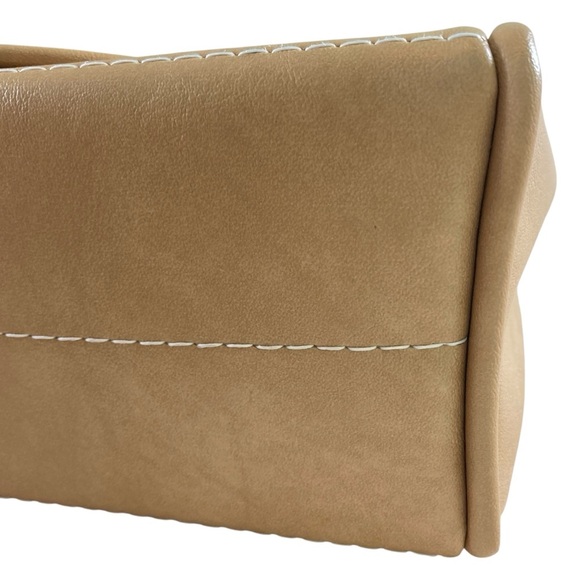 The Original Florida Keys Hand Bag Painted Hibiscus Flower Purse Tan Pink - Picture 9 of 13